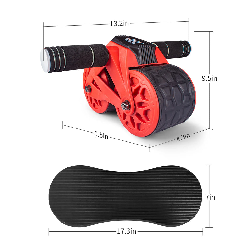 Ab Wheel Roller Automatic Rebound with Knee Pad Mat,Core Muscle Ab Trainer with Intelligent Display, Ab Workout