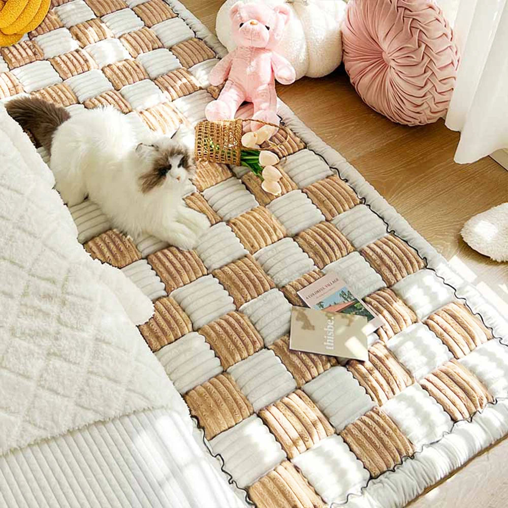 Dog Bed Mat Warm Pet Cat Scratchable Blanket Anti-slip Washable Cushion Sofa Couch Cover Protector For Large Dogs