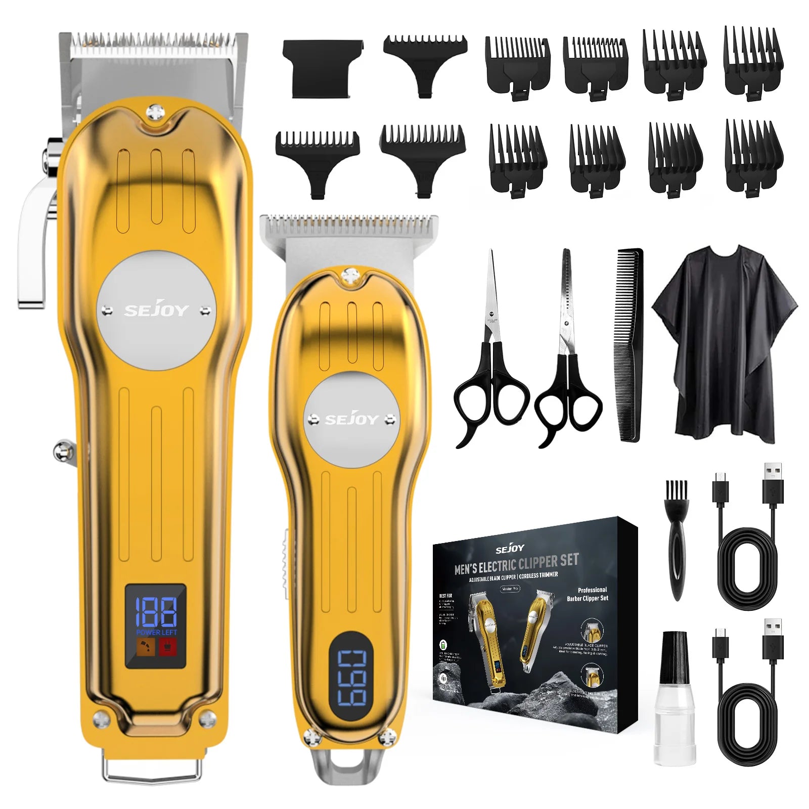 Professional Combo Kits Hair Clipper Electric Hair Trimmer Set For Men Rechargeable Cordless Haircut Machine for Barber