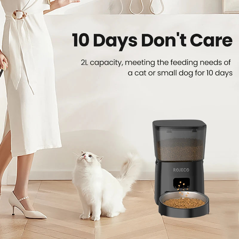 Automatic Cat Feeder Pet Smart Cat Food Kibble Dispenser Button Version Smart Control Auto Feeder For Cat Dog Accessories