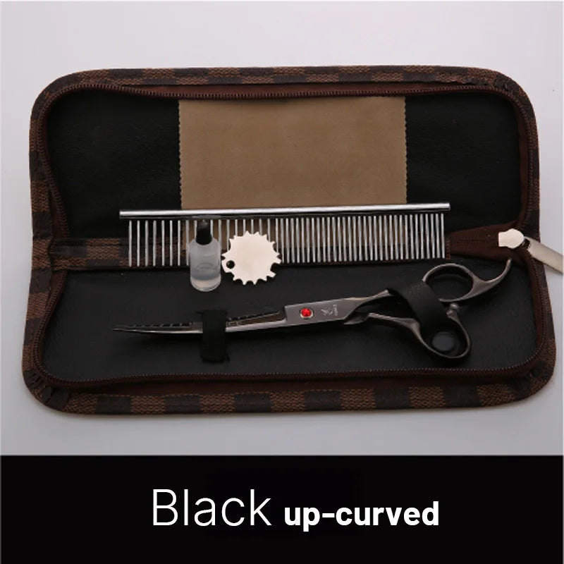 Classical Model homeuse 9cr steel 6.5/7.0 Inch rainbow&black dog grooming scissors Shears set for household pet owner