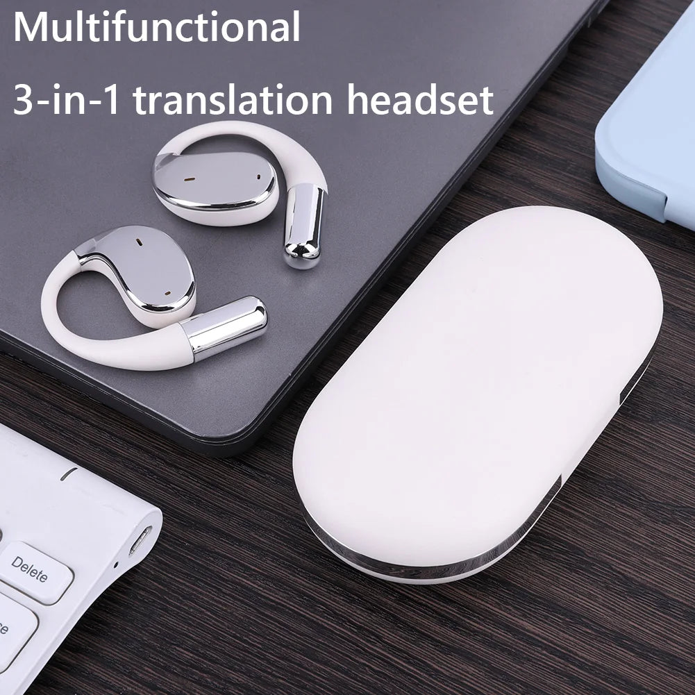 Q16 144 Languages Translation Earbuds AI Bluetooth Real Time Translators Headphones Wireless 3-in-1 Music Call Voice Translator