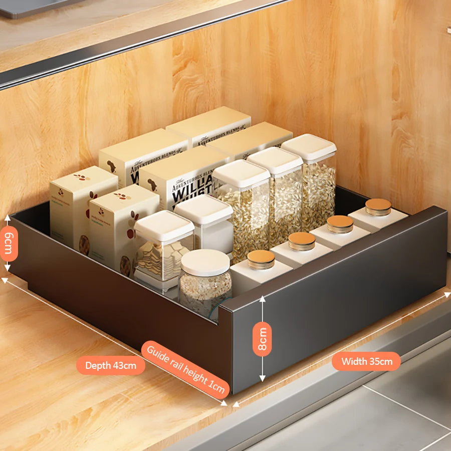 Pull Out Cabinet Organizer, Carbon Steel Slide Out Drawers Pantry Shelves, Home Organizers For Kitchen Bathroom Pantry