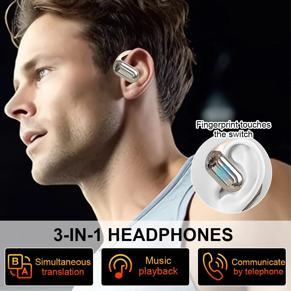 Q16 144 Languages Translation Earbuds AI Bluetooth Real Time Translators Headphones Wireless 3-in-1 Music Call Voice Translator