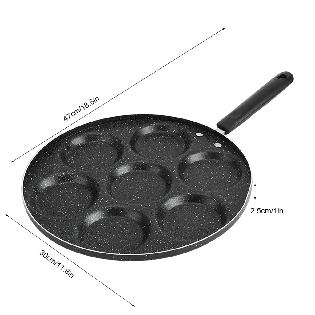 Frying Pan 7 Holes Frying Pan Non Stick Fried Eggs Cooking Pan Burger Mold Household Kitchen Cookware Cooking Pan