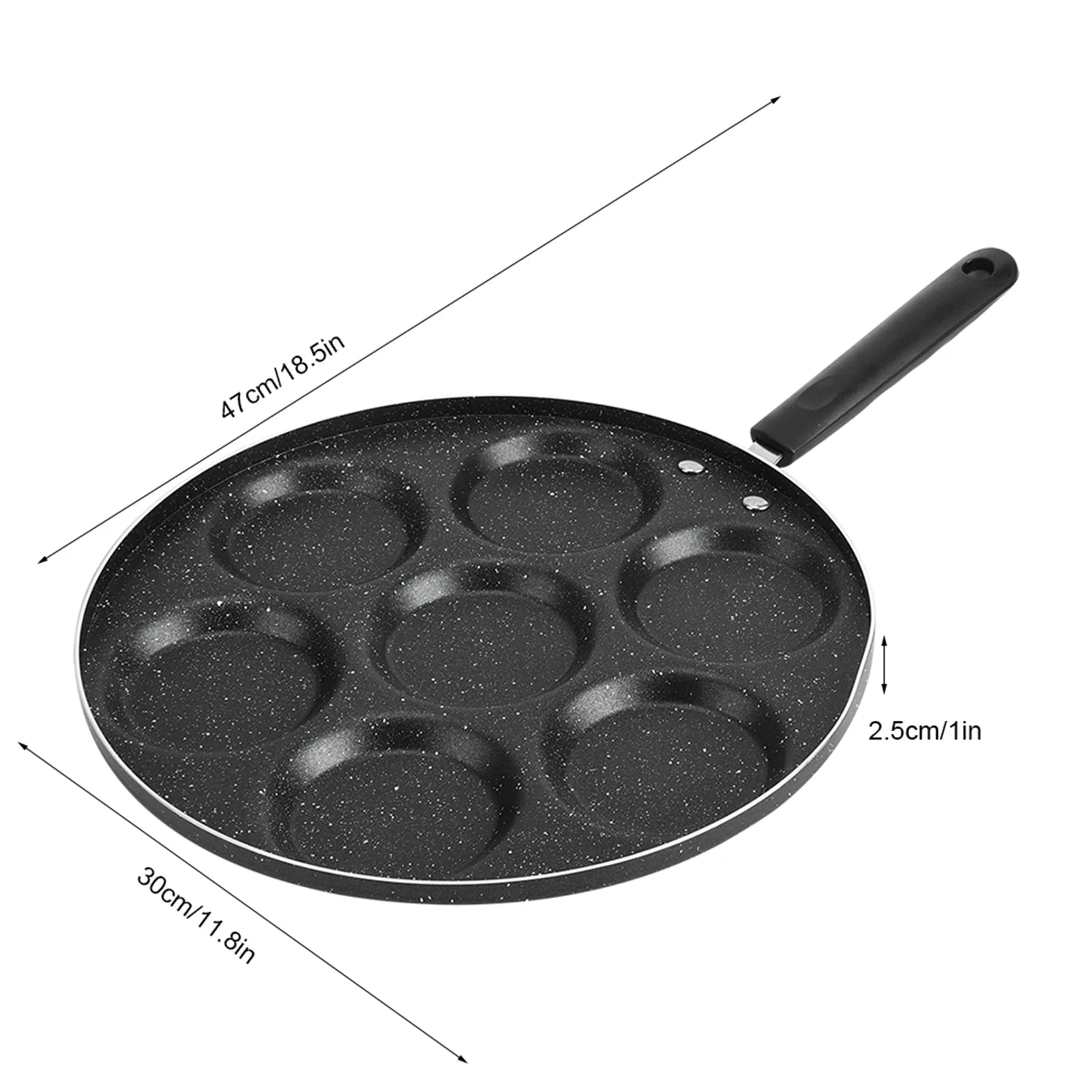 Frying Pan 7 Holes Frying Pan Non Stick Fried Eggs Cooking Pan Burger Mold Household Kitchen Cookware Cooking Pan