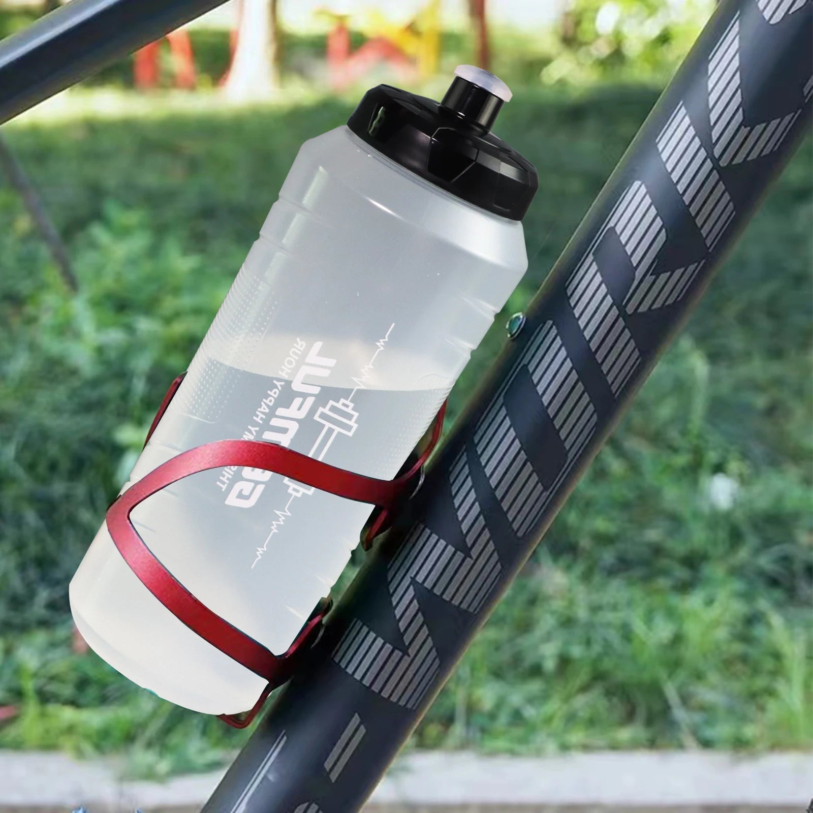 Bike Water Bottle 1000ml Squeeze Leak Proof Easy Open Push Pull Lid