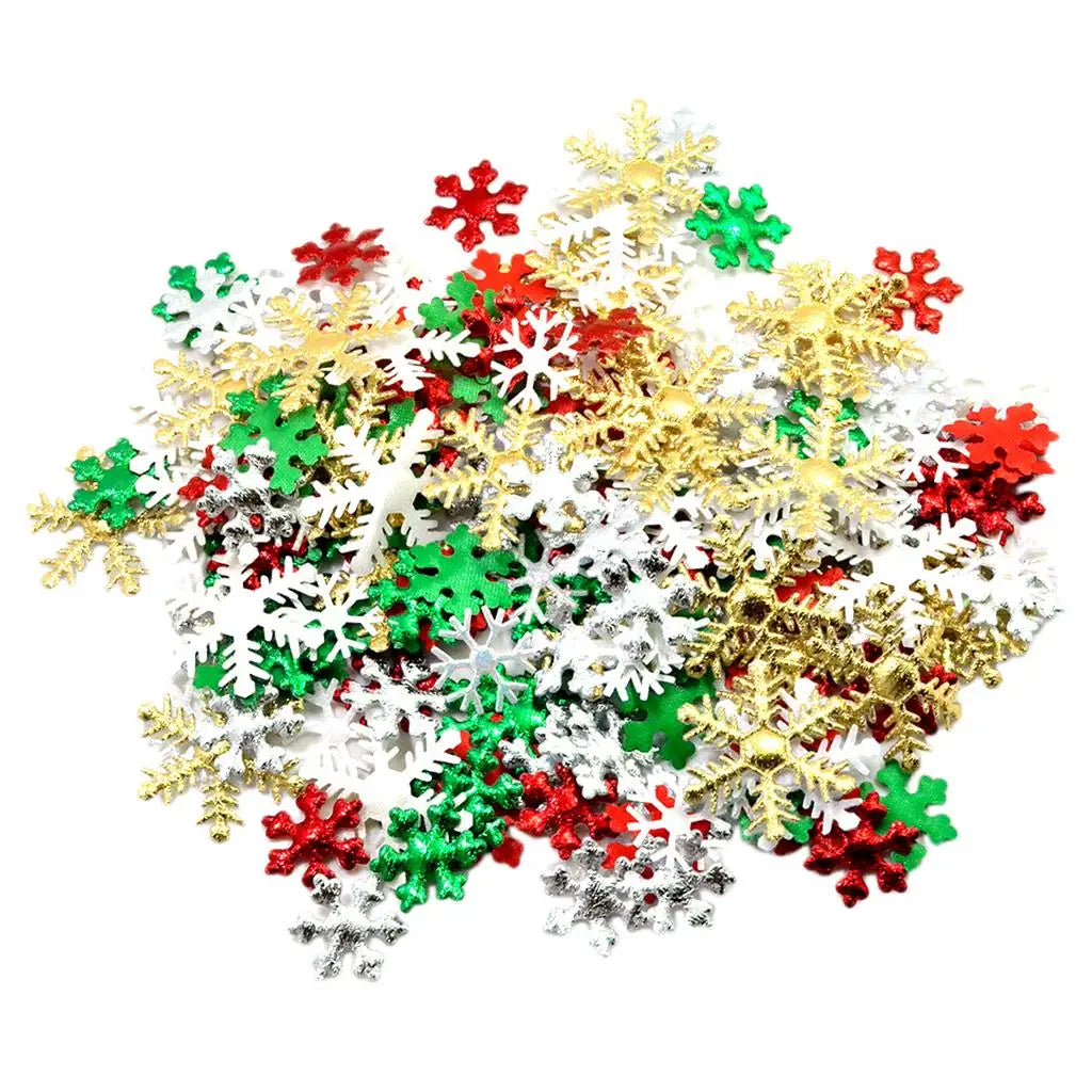 200Pc Colorful Snowflakes Buttons Flatback Charms for DIY Card Making Crafts