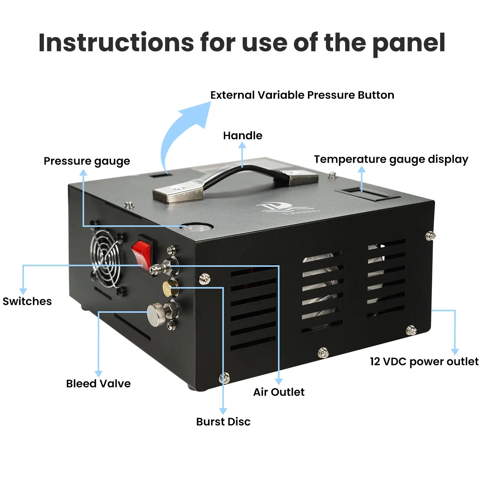 4500Psi Portable PCP Air Compressor,High Pressure Car Pump with 12V Power Adapter,Scuba Tank Compressor for Air Rifle