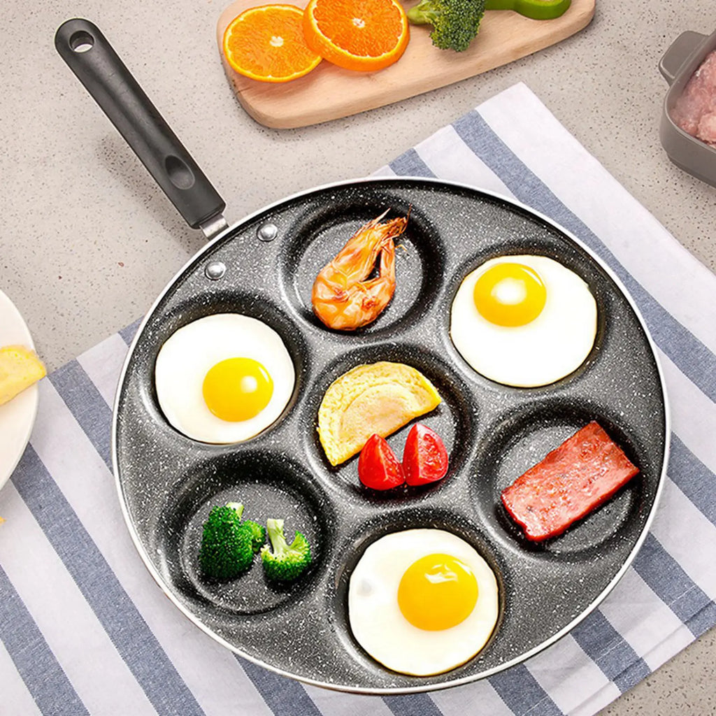 Frying Pan 7 Holes Frying Pan Non Stick Fried Eggs Cooking Pan Burger Mold Household Kitchen Cookware Cooking Pan