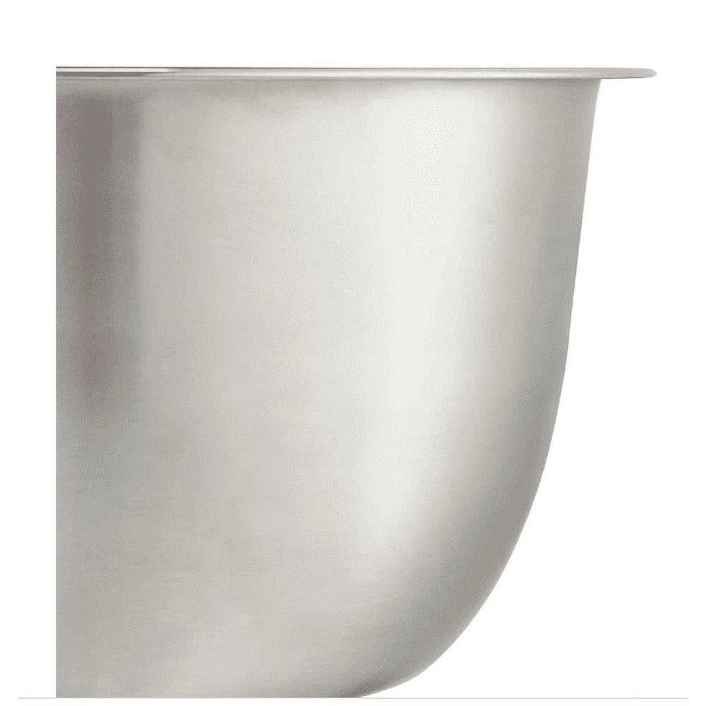3QT Stainless Steel Mixing Bowl Durable Kitchen Prep Serving Storage Easy Clean Non-Stick Dishwasher Safe Wide Rolled Rim Flat