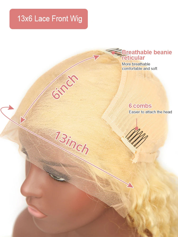 42 Inches 613 Honey Blonde 13x6 HD Transparen Body Wave Lace Frontal Human Hair Wig Colored Human Hair Lace Front Wig For Women