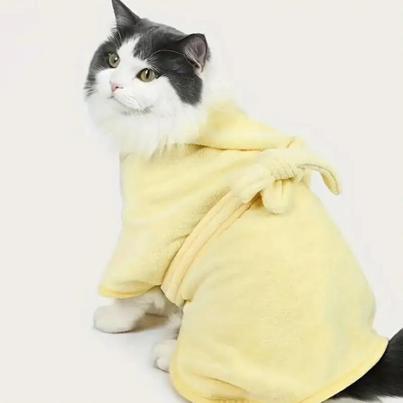 Pet Dog Towels Bathrobes With Cap Soft Drying Bath Pet For Cat Hoodies Puppy Super Absorbent Bathrobes Cleaning Necessary Supply
