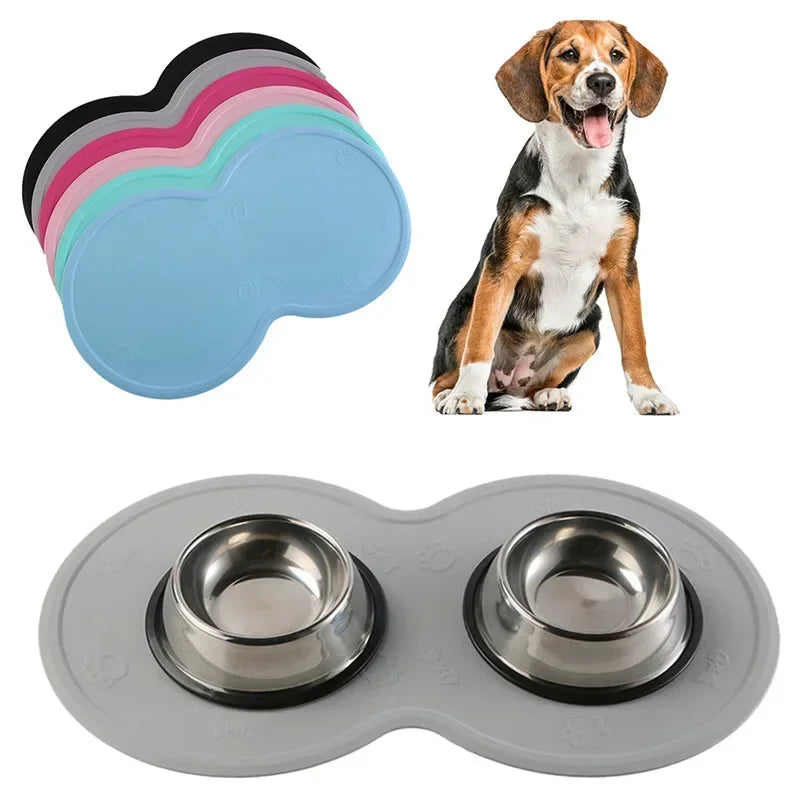 48*27cm Pet Dog Puppy Cat Feeding Mat Pad Cute Cloud Shape Silicone Dish Bowl Food Feed Placement Dog Accessories