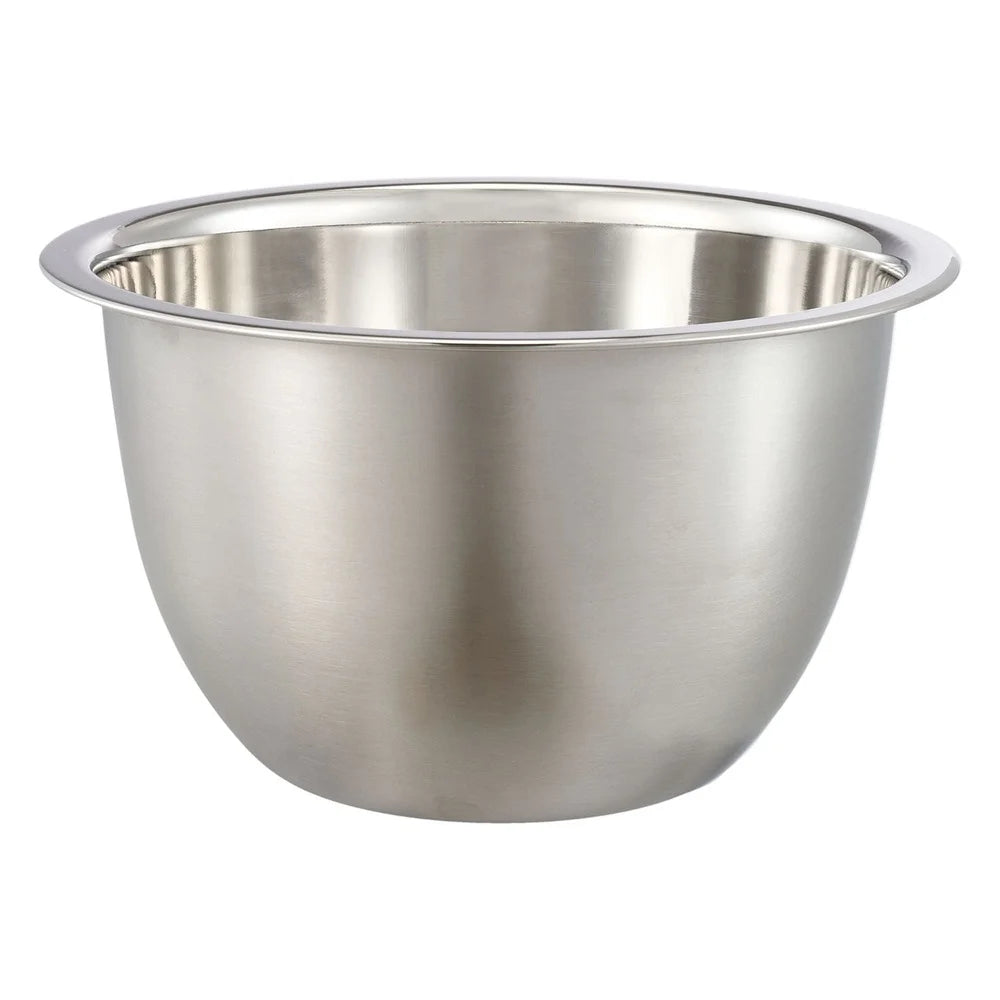 3QT Stainless Steel Mixing Bowl Durable Kitchen Prep Serving Storage Easy Clean Non-Stick Dishwasher Safe Wide Rolled Rim Flat