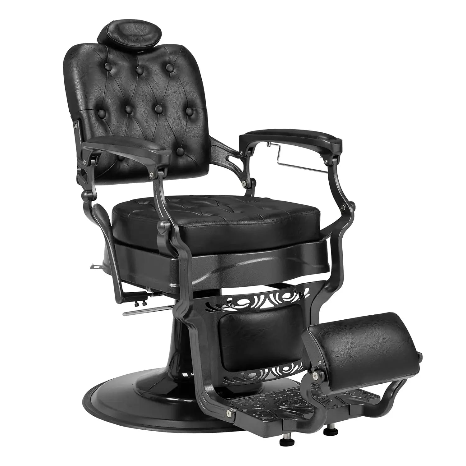700lbs Heavy Duty Vintage Recline Barber Chair – Hydraulic, 360° Rotatable with Headrest for Professional Salons