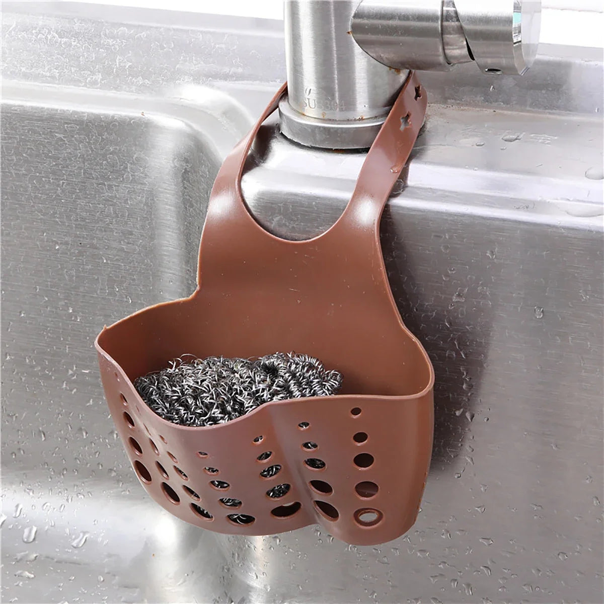 Adjustable Sink  Drain Basket Plastic Bag Useful Things For Kitchen Accessories Soap Sponge Hanging Organizer Usefull things