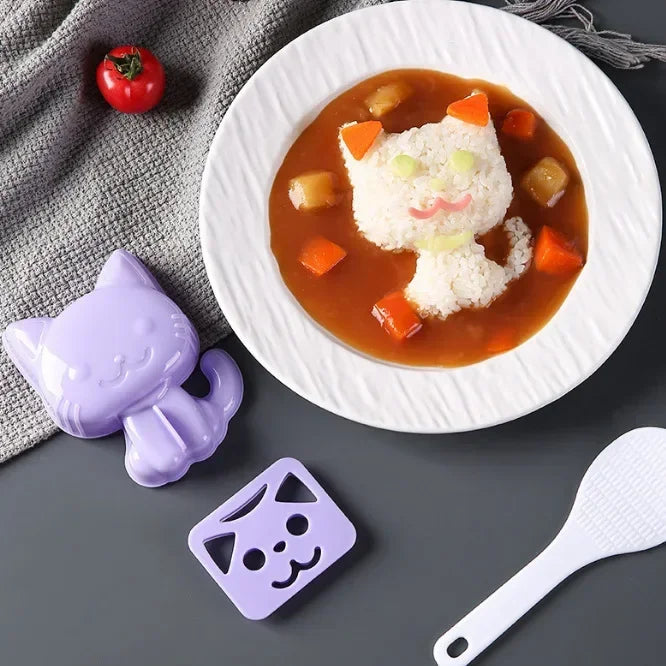 DIY Kids Animals Mold Gadgets Ball Mold Baby 3pc/Set Sushi Accessoires Kitchen Sushi Breakfast Mold Bento Cartoon Sandwich Rice