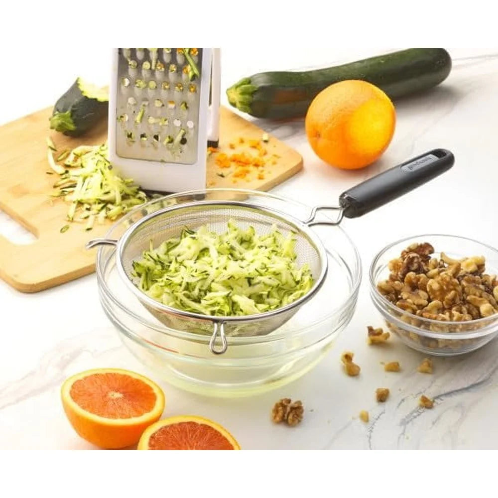 Aluminum Mesh Strainer 6 Inch Fine Mesh Sifter Kitchen Tool Rinsing Straining Flour Sauce Rice Beans Fruits Vegetables