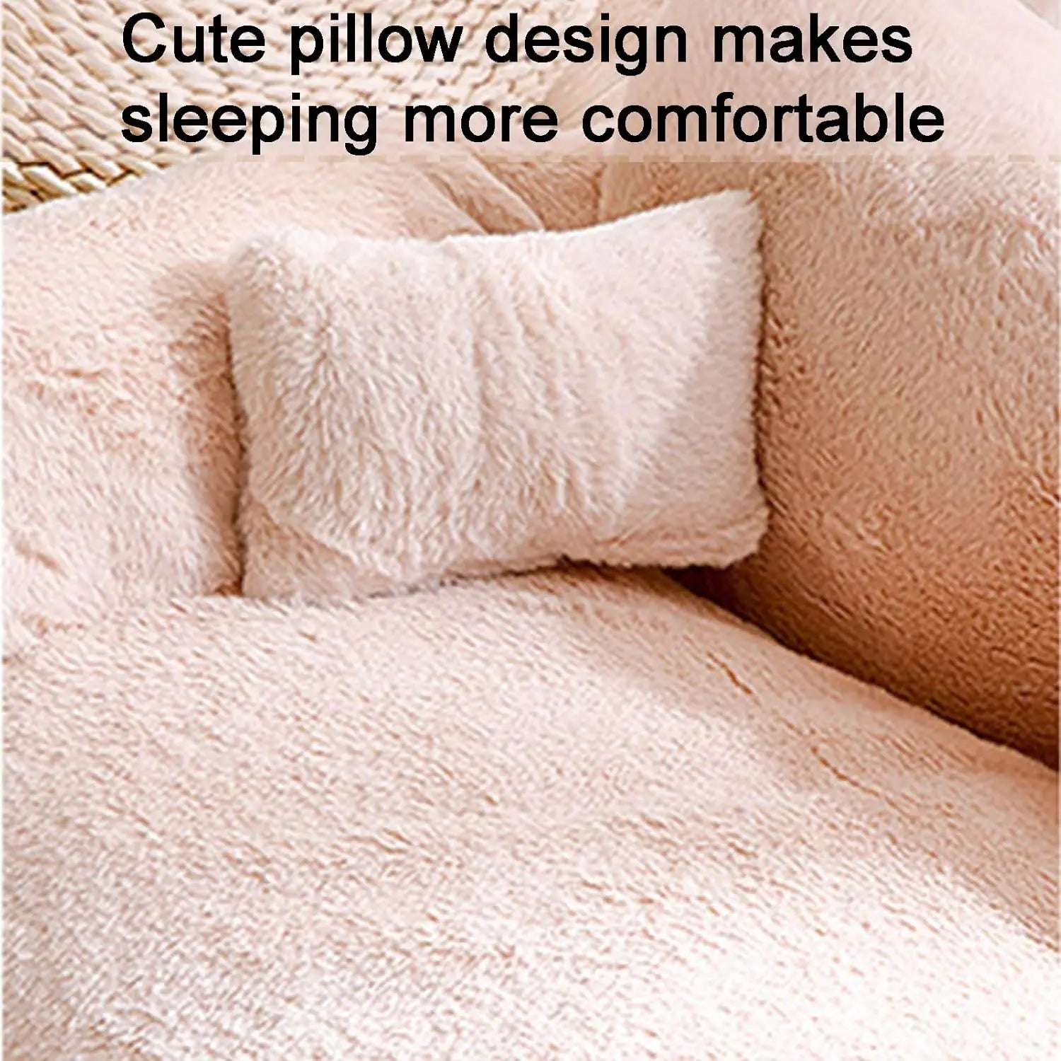 Plush Sofa Bed for Cats and Small Medium Dogs, Memory Foam Removable Washable Pet Sofa Bed