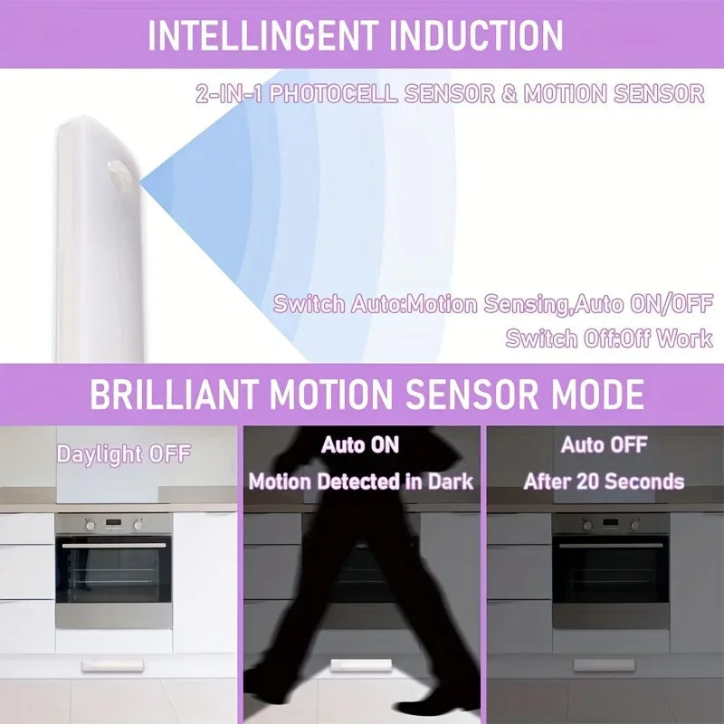 Under Cabinet Lights 6 Pack Motion Sensor Light Indoor LED USB-C Rechargeable Battery Operated Stick-On Light for Kitchen Night