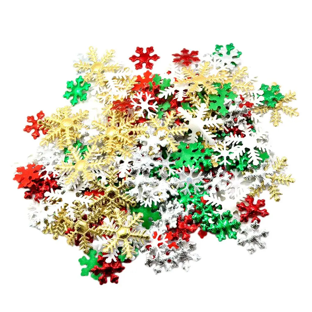 200Pc Colorful Snowflakes Buttons Flatback Charms for DIY Card Making Crafts