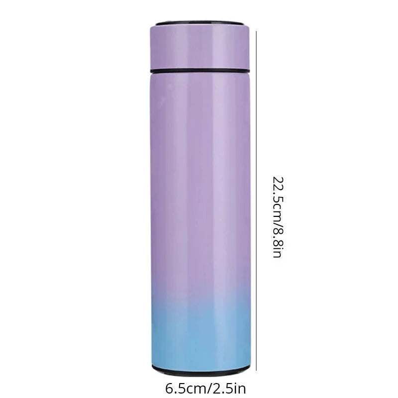500ml Black Stainless Steel Smart Thermos With Temperature Display