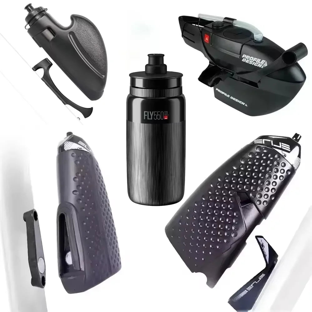 Bike Water Bottle With Attached Bottle Cage Magnetic Mounting Base