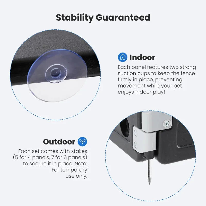 Plastic Dog Playpen 24 Inch, 4/6-Panel Pet Fence for Small Dog