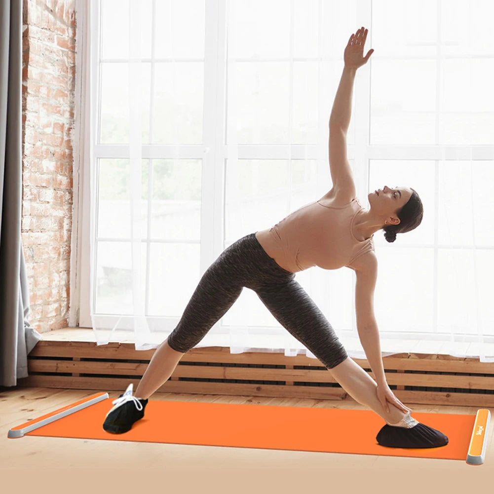 140/180/200CM Yoga Sliding Mat Sport Fitness Glide Pilates Skating Training Board Mat for Ice Hockey Roller Skating Leg Exercise