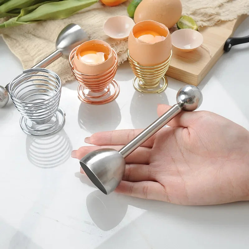 Stainless Steel Boiled Egg Topper Shell Top Kitchen Tool Cutter Knocker Opener Egg Accessories Kitchen Gadget