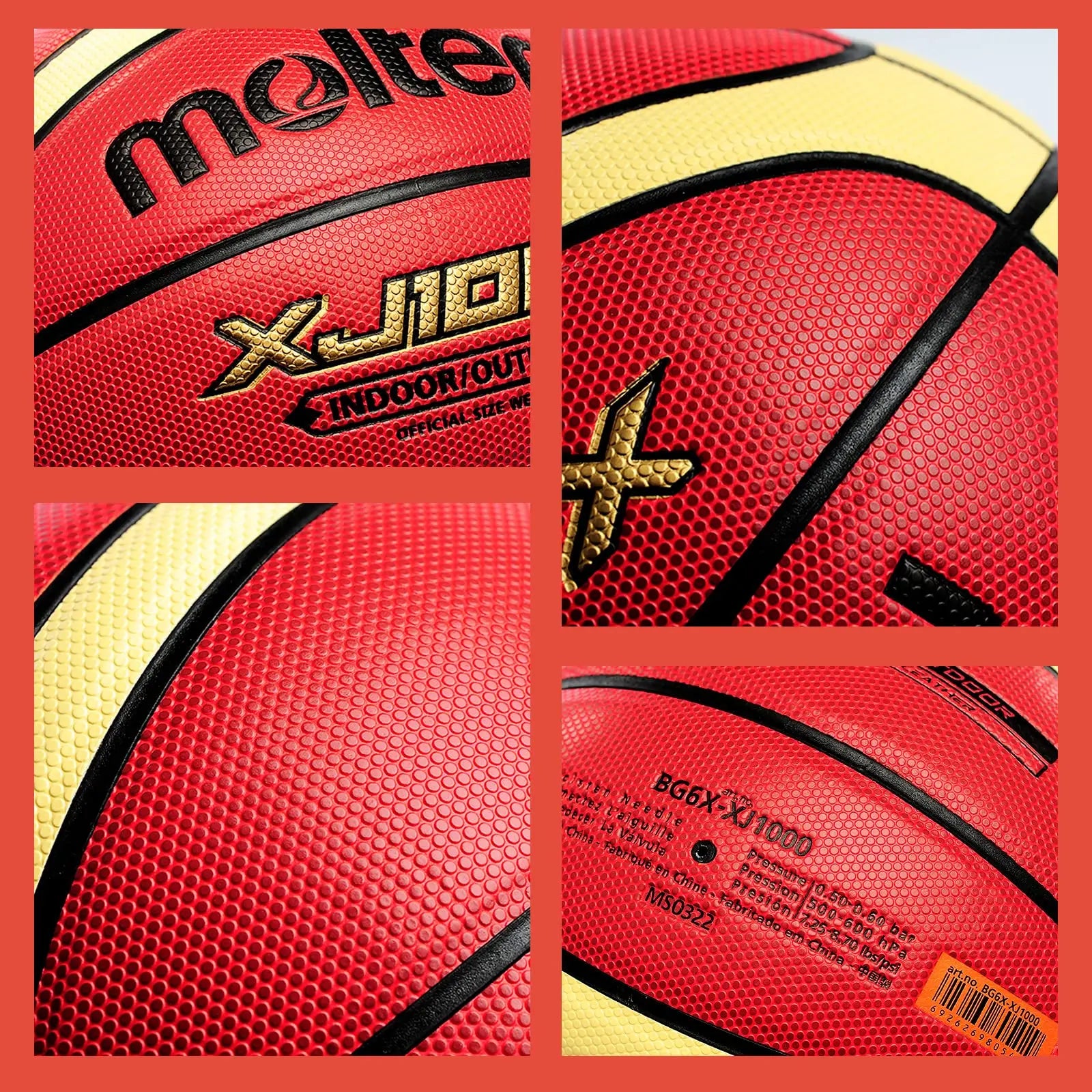 Original Molten Basketball XJ1000 Size 6, 7 Indoor/Outdoor Training Wear-Resistant Basketball
