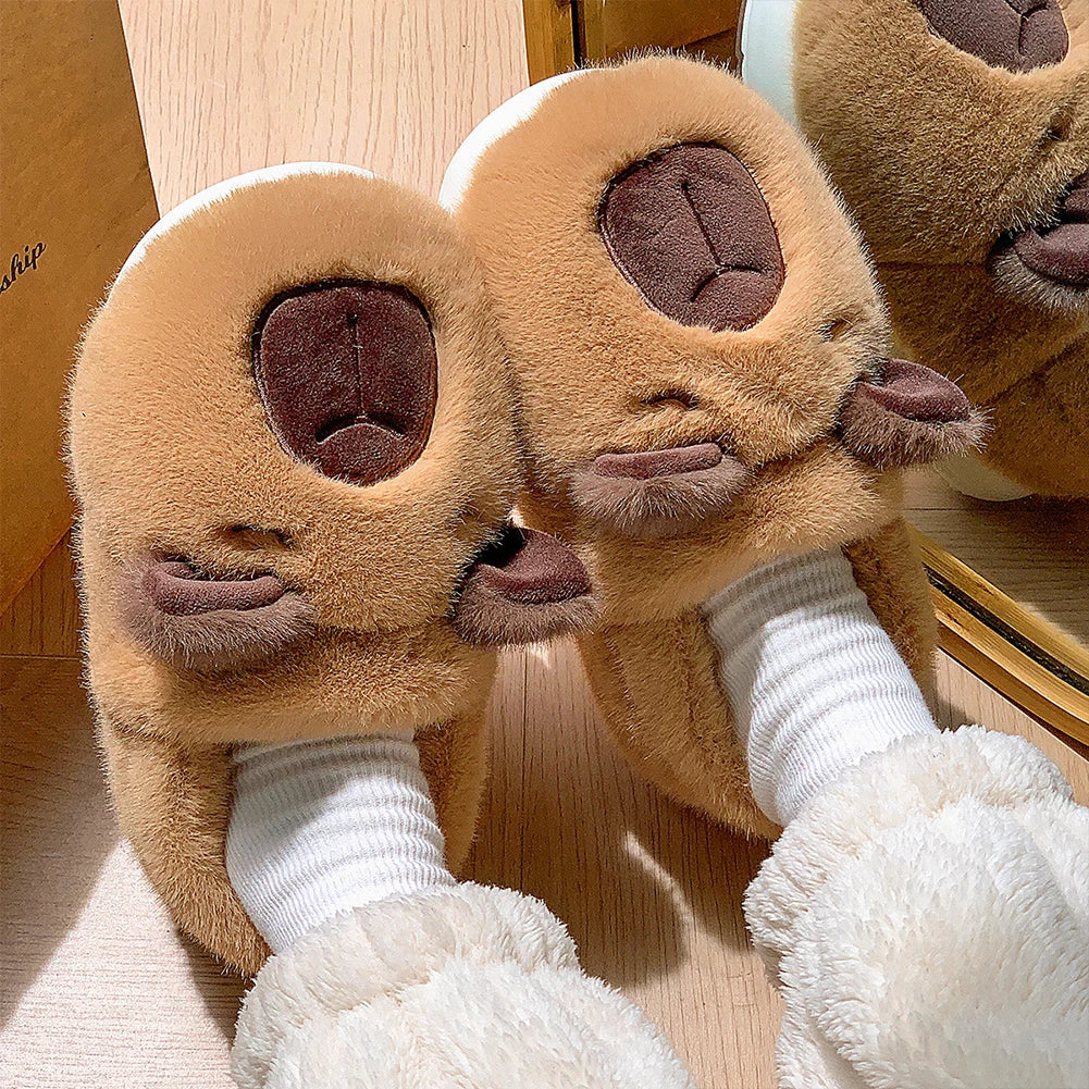 Slippers Slip-on House Shoes Comfortable Furry Animal Slippers Non-Slip Fuzzy  Slippers for Autumn Winter