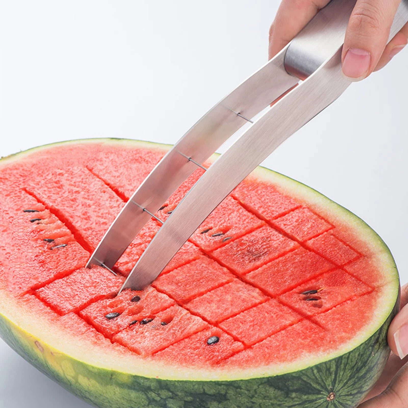 Watermelon Slicer Kitchen Cutter Tool Stainless Steel Corrosion-proof Fruit Slicer for Camping Gathering Party Kitchen Gadget