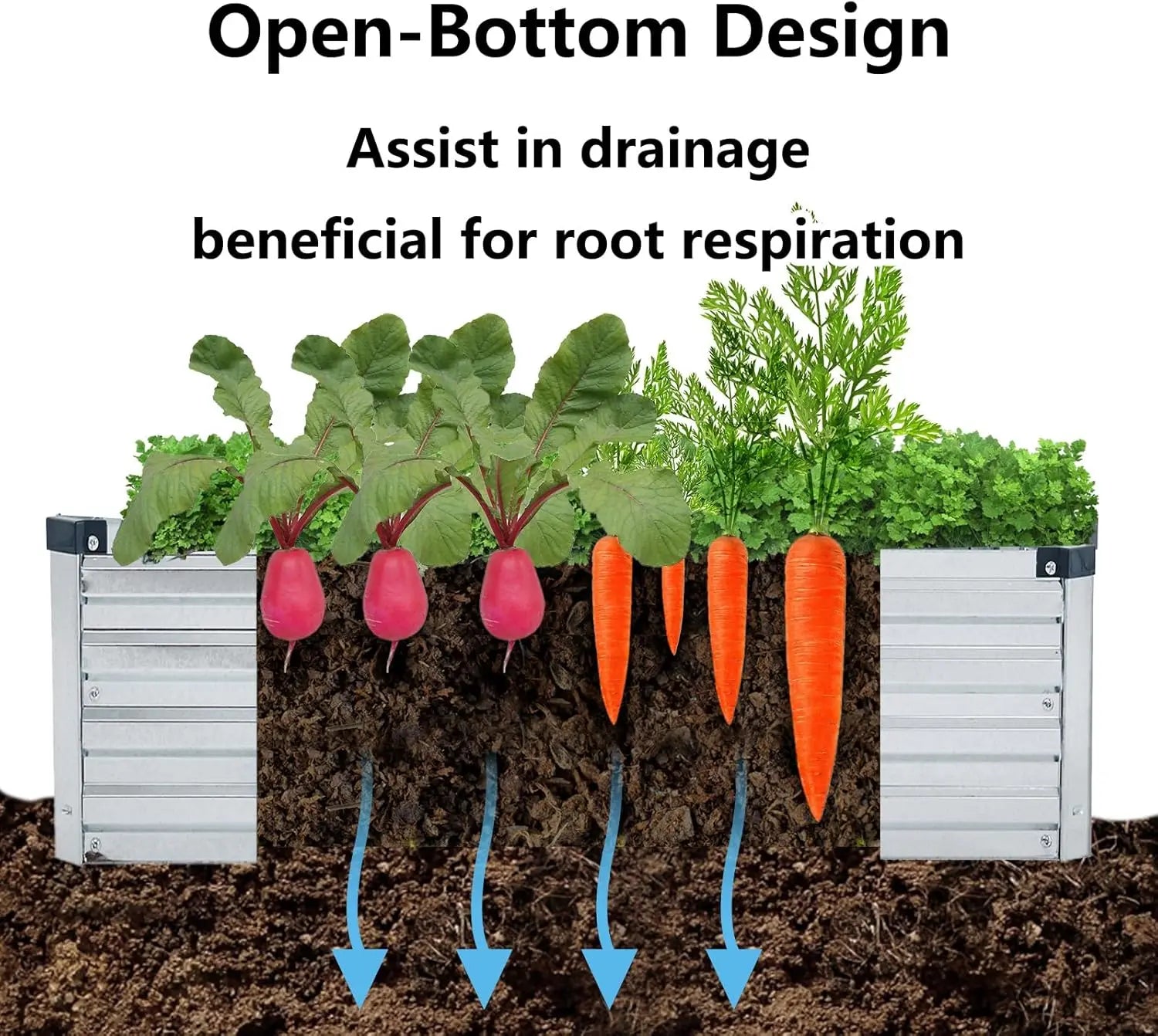 2 Pack 6x3x1FT Galvanized Raised Garden Beds Kit Outdoor Metal Gardening Planter Box for Vegetable Elevated Flower Herbs