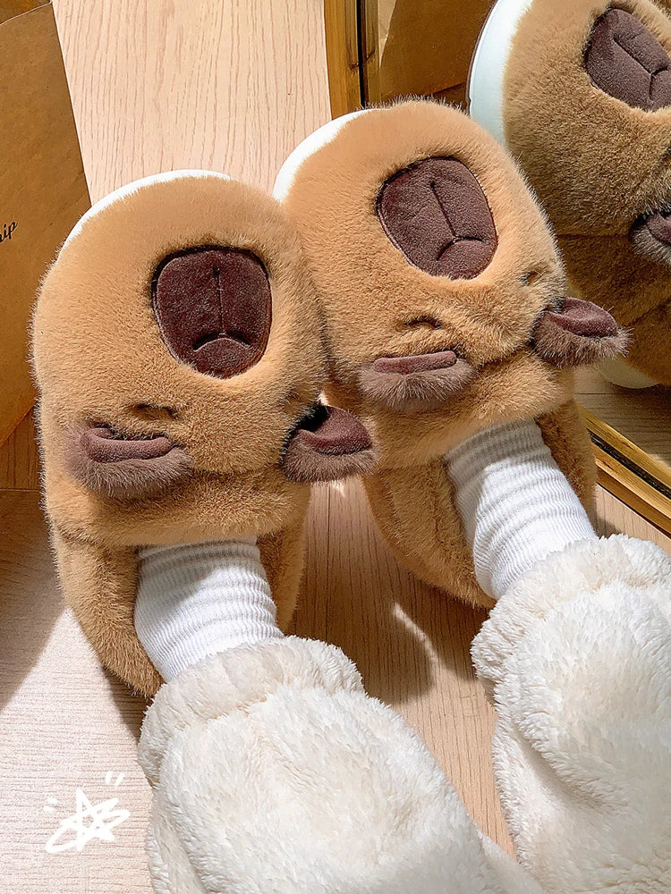 Slippers Slip-on House Shoes Comfortable Furry Animal Slippers Non-Slip Fuzzy  Slippers for Autumn Winter