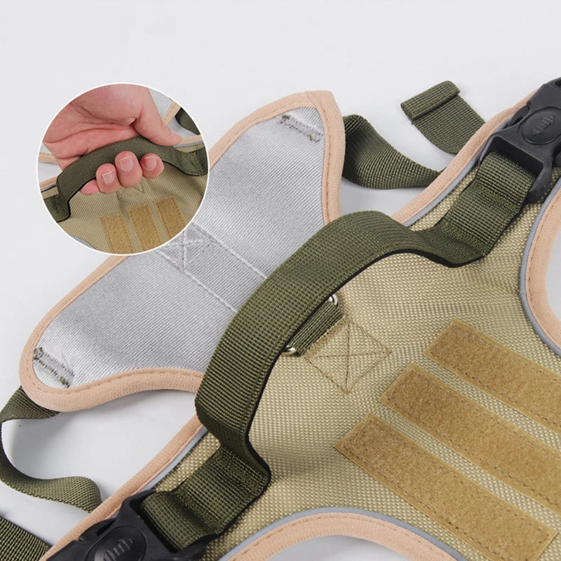 Dog Harness Reflective Midium Large Dogs Tactical Vest Big 1680D Waterproof Oxford Cloth Dog Harnesses Pet Accessoires Supplies