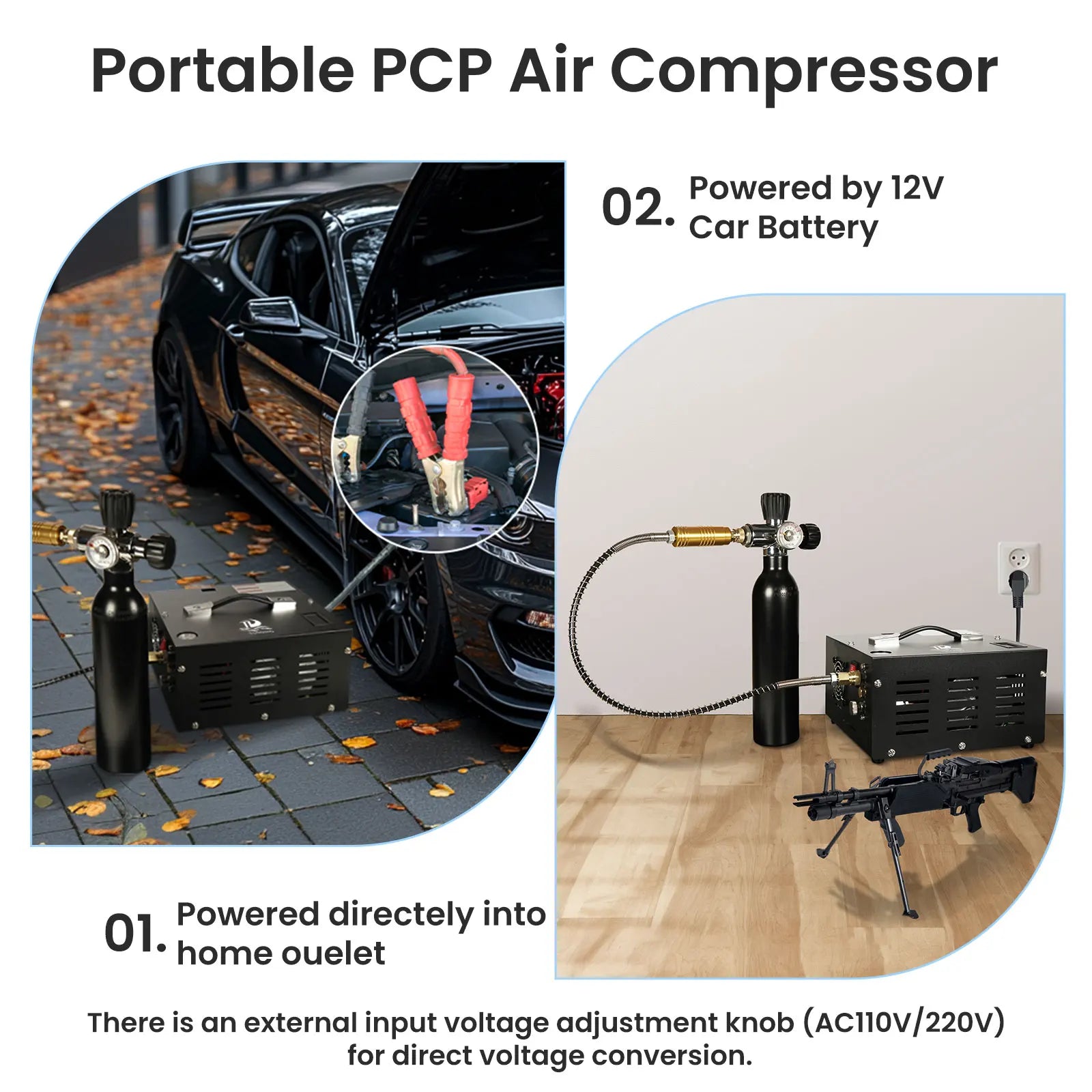 4500Psi Portable PCP Air Compressor,High Pressure Car Pump with 12V Power Adapter,Scuba Tank Compressor for Air Rifle
