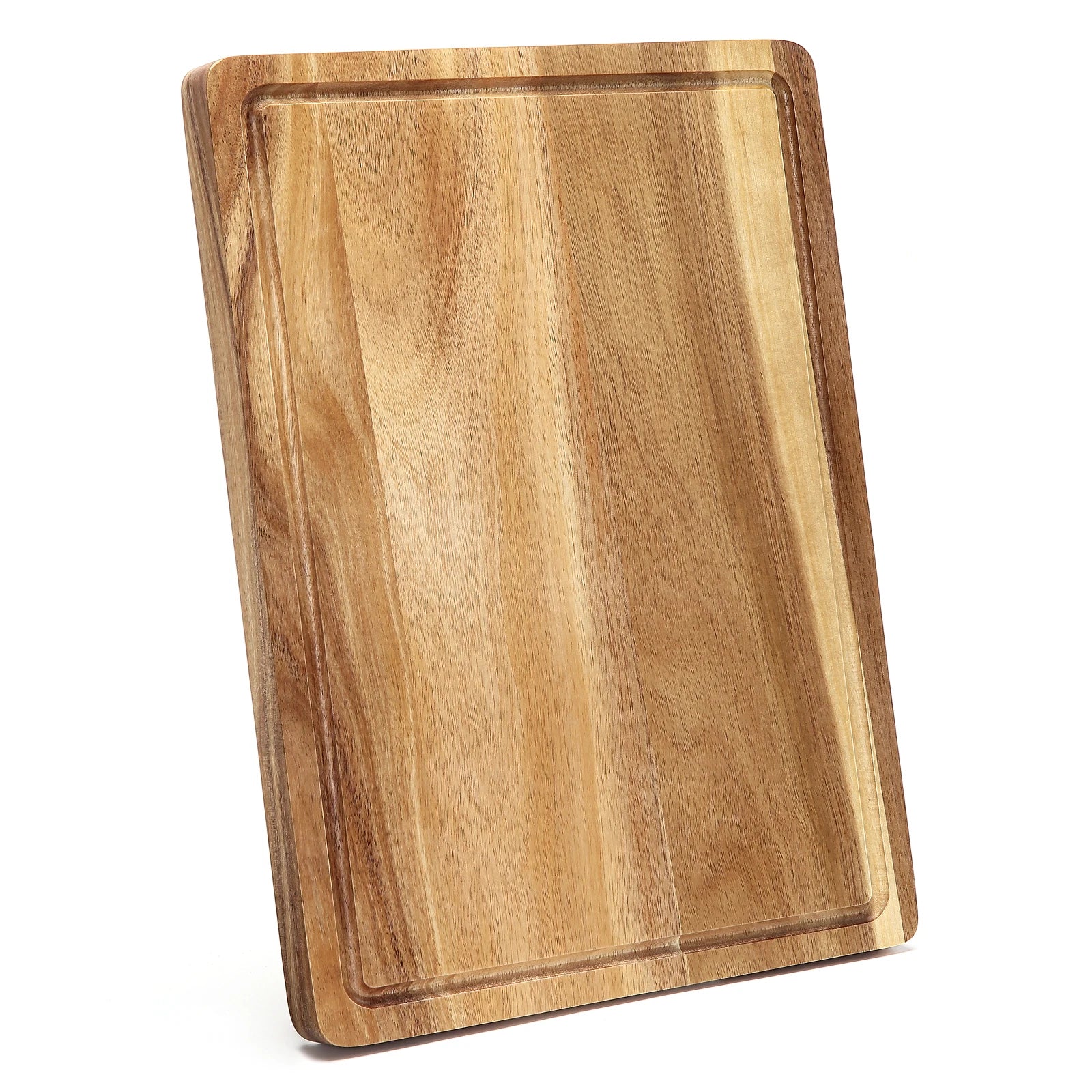 18" x 12" Large Acacia Cutting Boards for Kitchen, Wood XL Cutting Board with Juice Groove, Butcher Block Wooden Chopping Board
