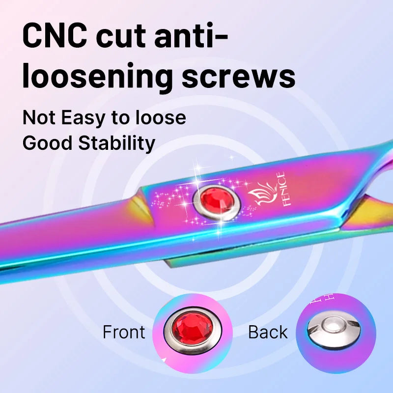 Classical Model homeuse 9cr steel 6.5/7.0 Inch rainbow&black dog grooming scissors Shears set for household pet owner