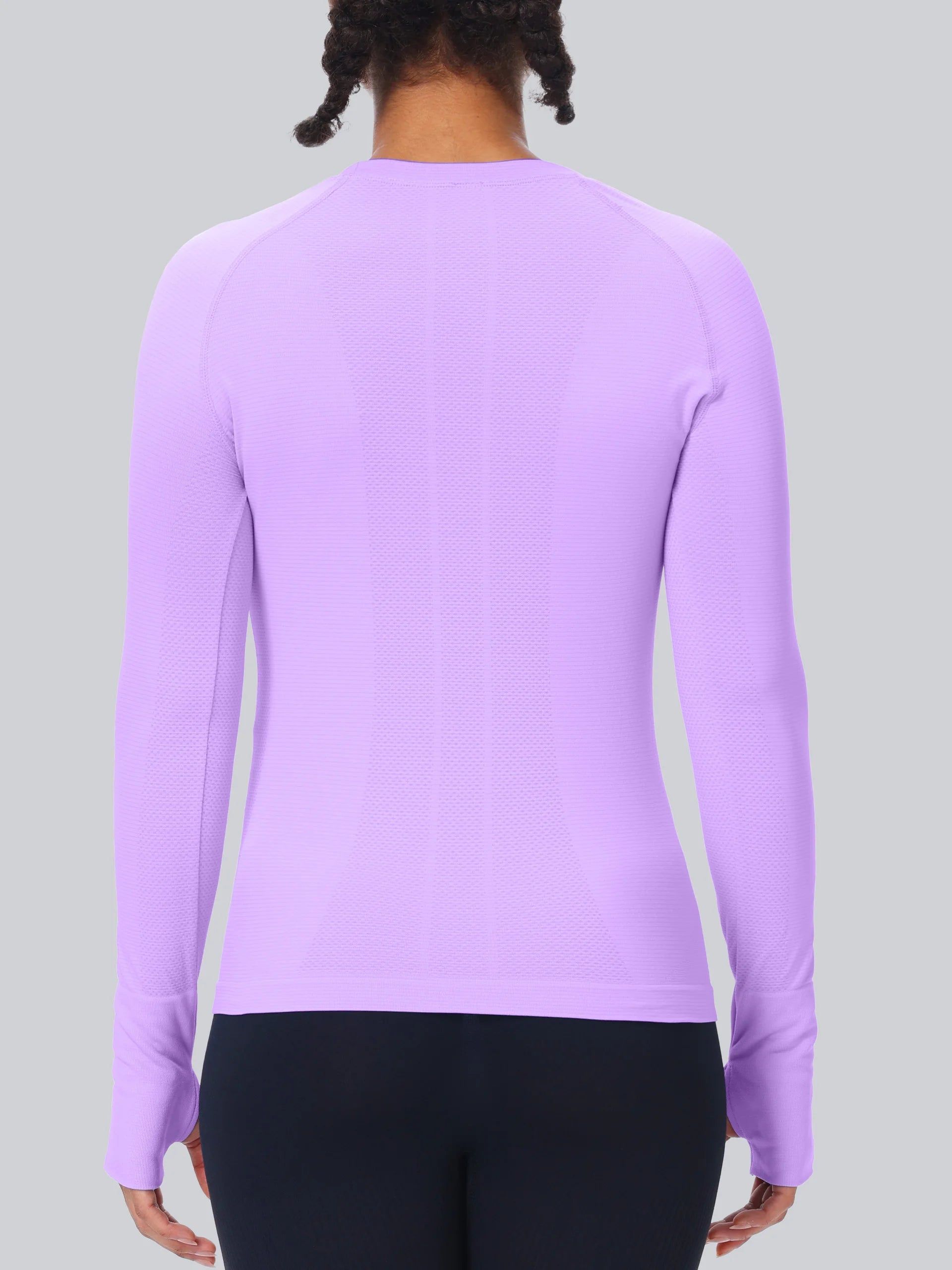 Workout Seamless Shirts for Women Long-Sleeved Yoga Running Breathable Thumb Holes Tops