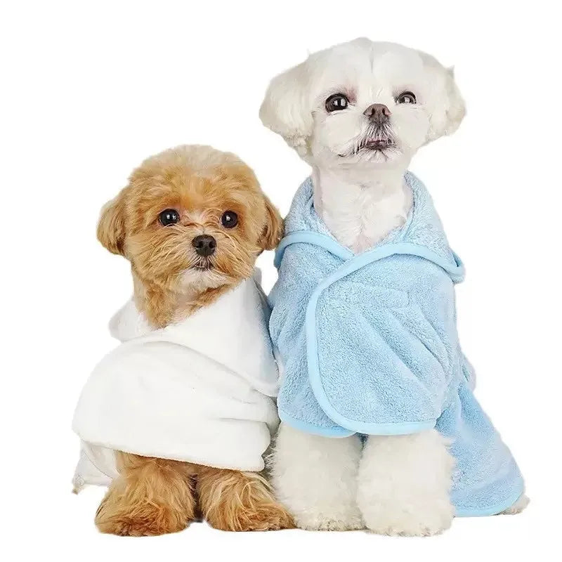 Pet Dog Towels Bathrobes With Cap Soft Drying Bath Pet For Cat Hoodies Puppy Super Absorbent Bathrobes Cleaning Necessary Supply