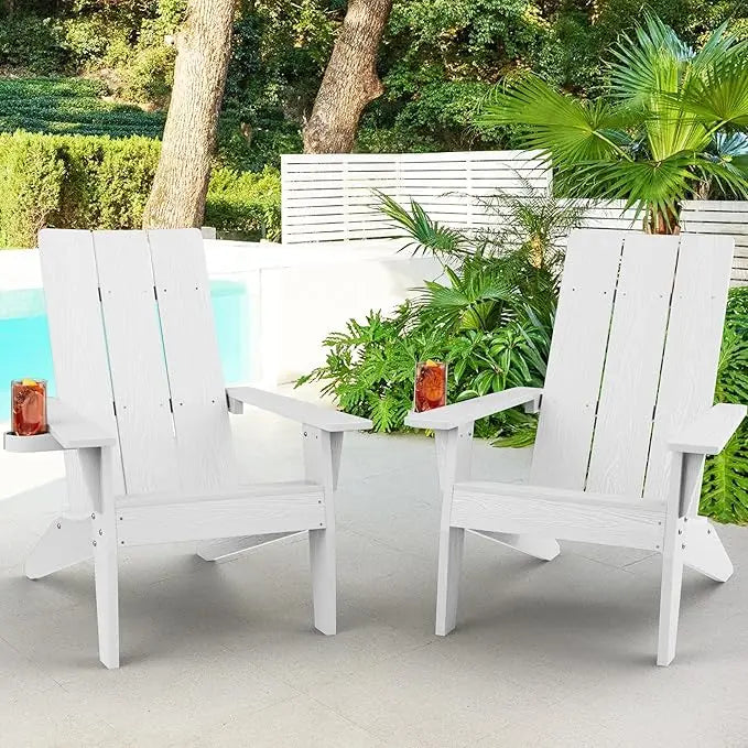 Adirondack Chair Set of 2: Modern Adirondack Chairs Fire Pit Chairs Plastic Outdoor Chairs for Lawn Backyard Deck Garden Camping