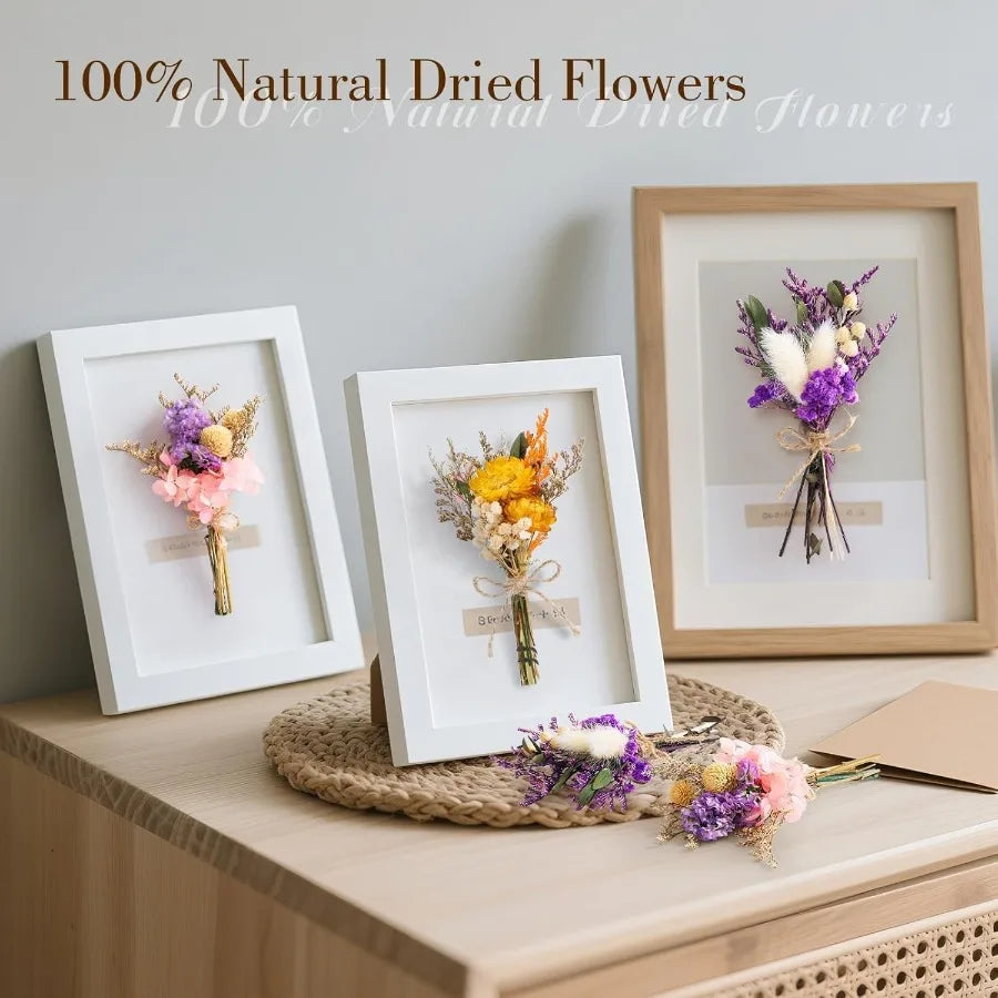 12 24 PCS Charming Dried Flowers Bouquet for Vase Various Dried Wildflowers with Stems Mini Handmade Wildflowers Natural Real F