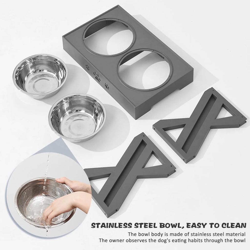 Stainless Steel Elevated Dog Bowl Non-Slip and No Spill Design Bowl Pet Supplies Suitable for Promote Healthy Digestion Xuan-US