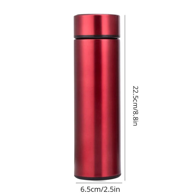 500ml Black Stainless Steel Smart Thermos With Temperature Display