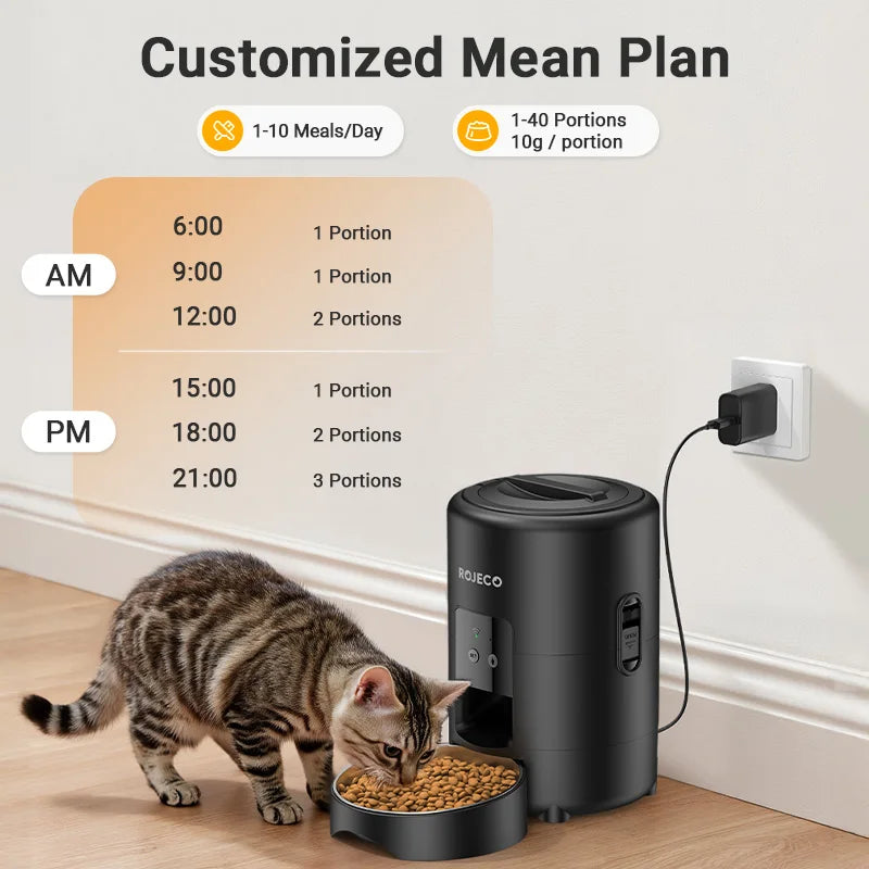 Automatic Cat Feeder 2L Smart Pet Food Kibble Dispenser WiFi App Remote Control  Dog Feeder For Pet Cat Dog Accessories