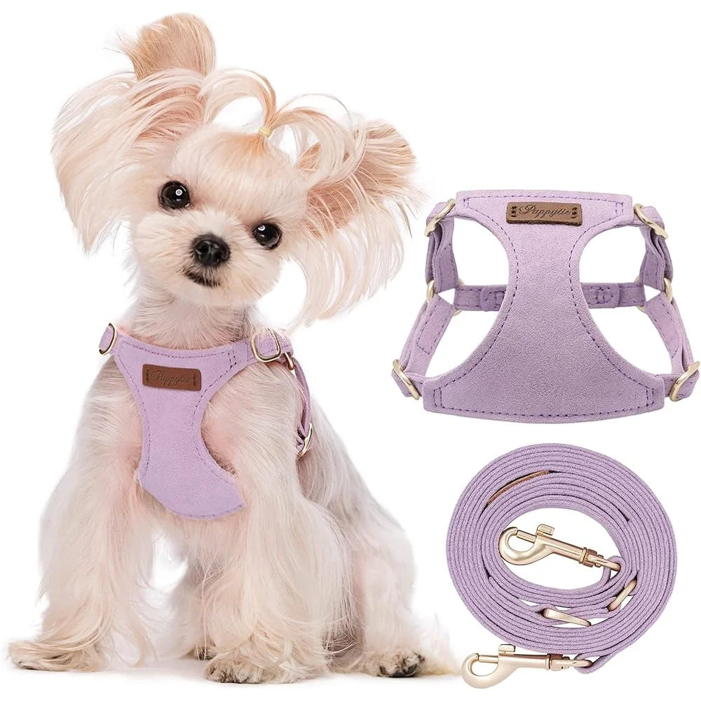 Adjustable No Pull XXS Puppy Harness Soft Escape Proof Pet Vest with Multifunctional Dog Leash Lightweight Breathable Small Dogs