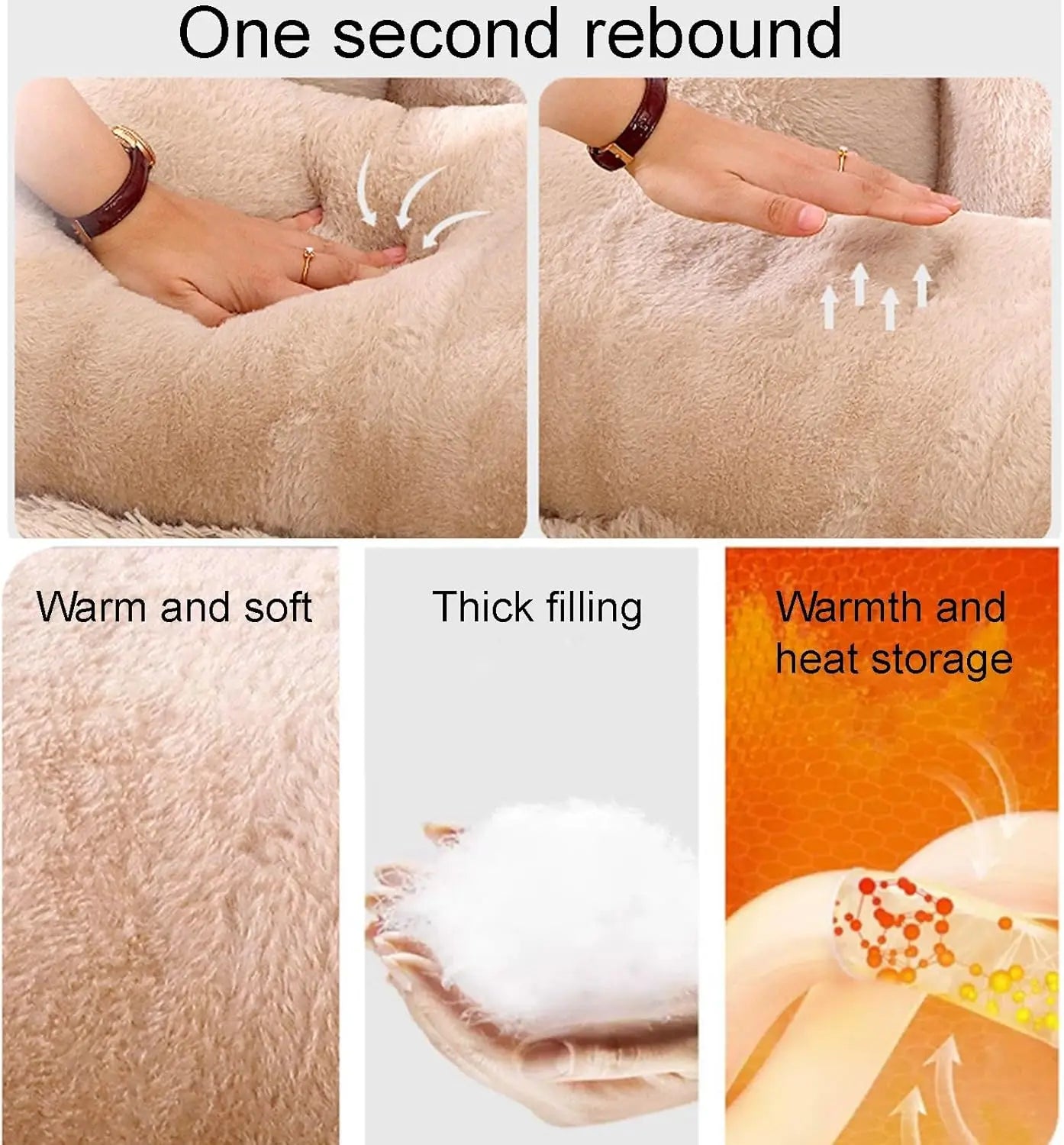 Plush Sofa Bed for Cats and Small Medium Dogs, Memory Foam Removable Washable Pet Sofa Bed