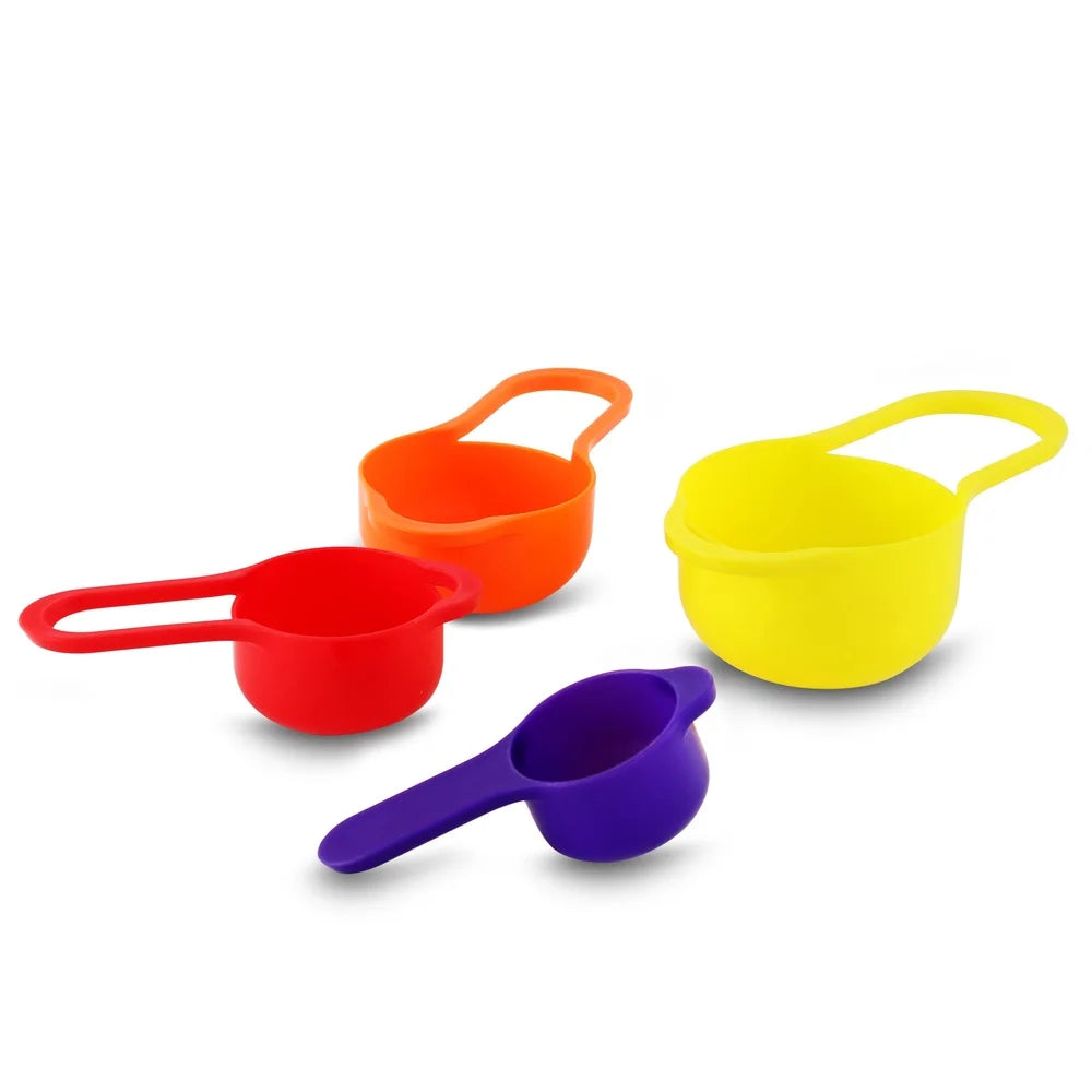 Multifunctional Plastic Mixing Bowl Set Colander Sifter Measuring Cup Non-Slip Stackable Kitchen Tools Baking Prep Utensils 8